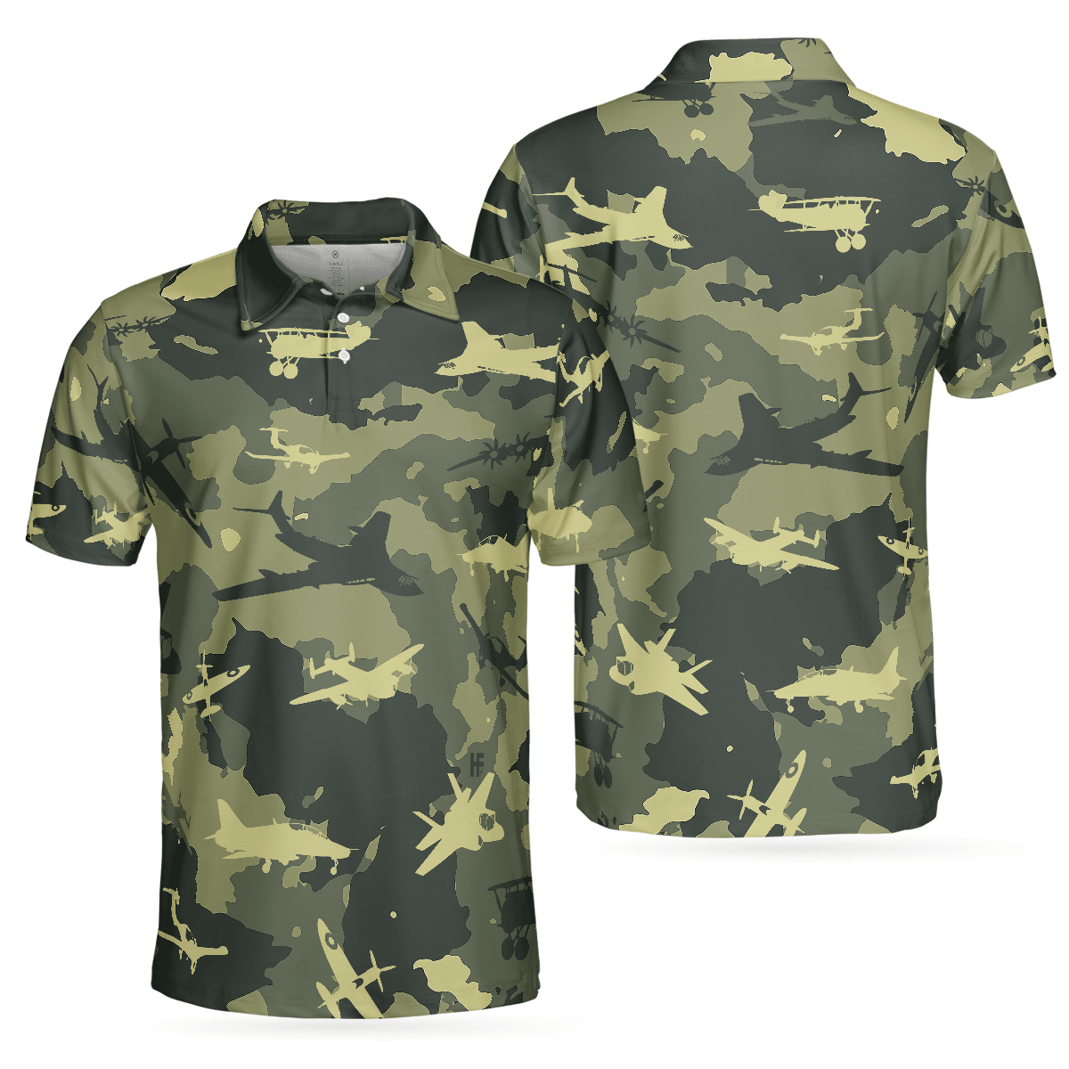 Army Men Polo Shirt, Aircraft Green Camouflage Polo Shirt, Best Camo Shirt For Men - Gift For Army, Family, Friends - Amzanimalsgift