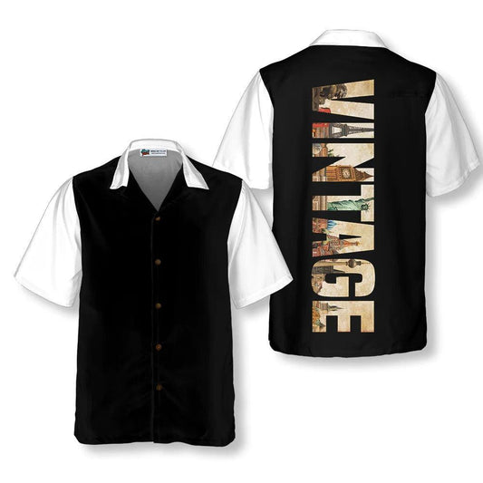 Around The World Vintage Hawaiian Shirt, Vintage Hawaiian Shirt - Perfect Gift For Flamingo Lover, Friend, Family - Amzanimalsgift