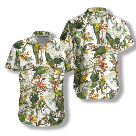 Audubon Carolina Parrot Hawaiian Shirt, Colorful Summer Aloha Shirts For Men Women, Perfect Gift For Husband, Wife, Boyfriend, Friend - Amzanimalsgift