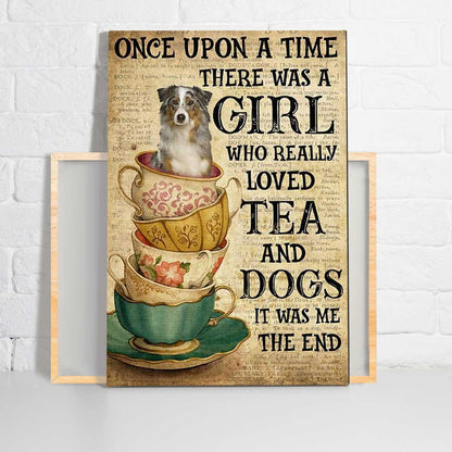Australian Shepherd Portrait Canvas - Australian Shepherd Once Upon A Time - Gift For Family, Friends, Dog Lovers, Australian Shepherd Lovers, Owners - Amzanimalsgift
