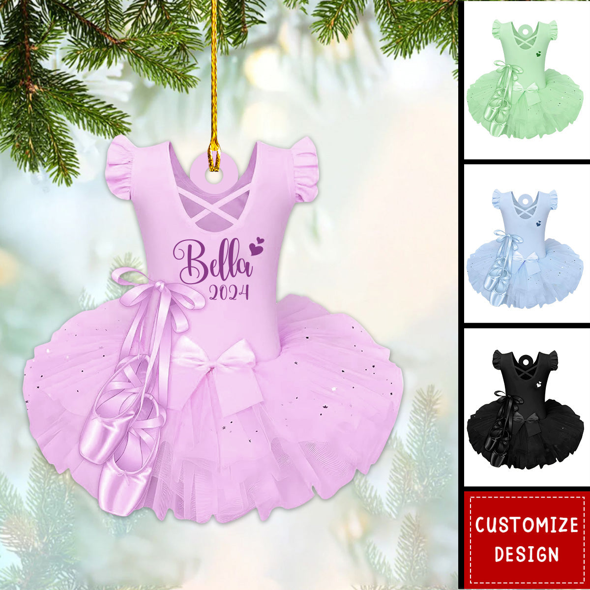 Personalized Ballet Dress Flat Acrylic Ornament, Meaningful Ornament Gifts For Ballet Dancers, Ballerina, Daughter