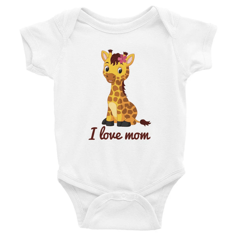Baby Giraffe Baby Onesies, Cute Giraffe Bodysuit, Baby Shower Gift, I Love Mom Baby Outfit Baby Onesies, Newborn Onesies - Perfect Gift For Baby, Baby Gift Onesie - Amzanimalsgift