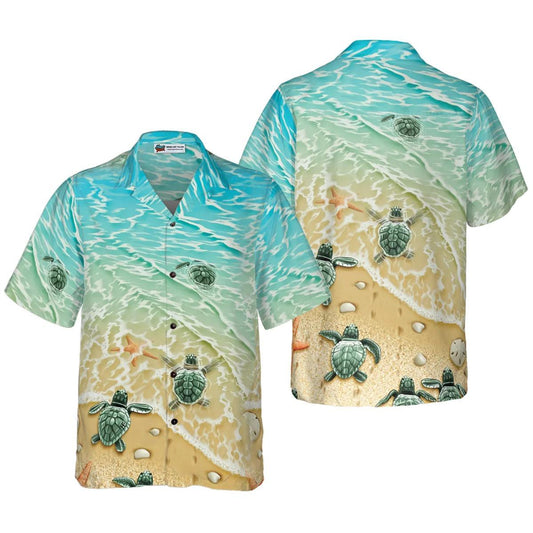 Baby Sea Turtles Hawaiian Shirt, Turtle Shirt For Men & Women - Perfect Gift For Turtle Lover, Friend, Family - Amzanimalsgift