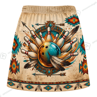 Customized Bowling Trouser Skirts With Shorts Underneath, Bowling Native American With Pockets