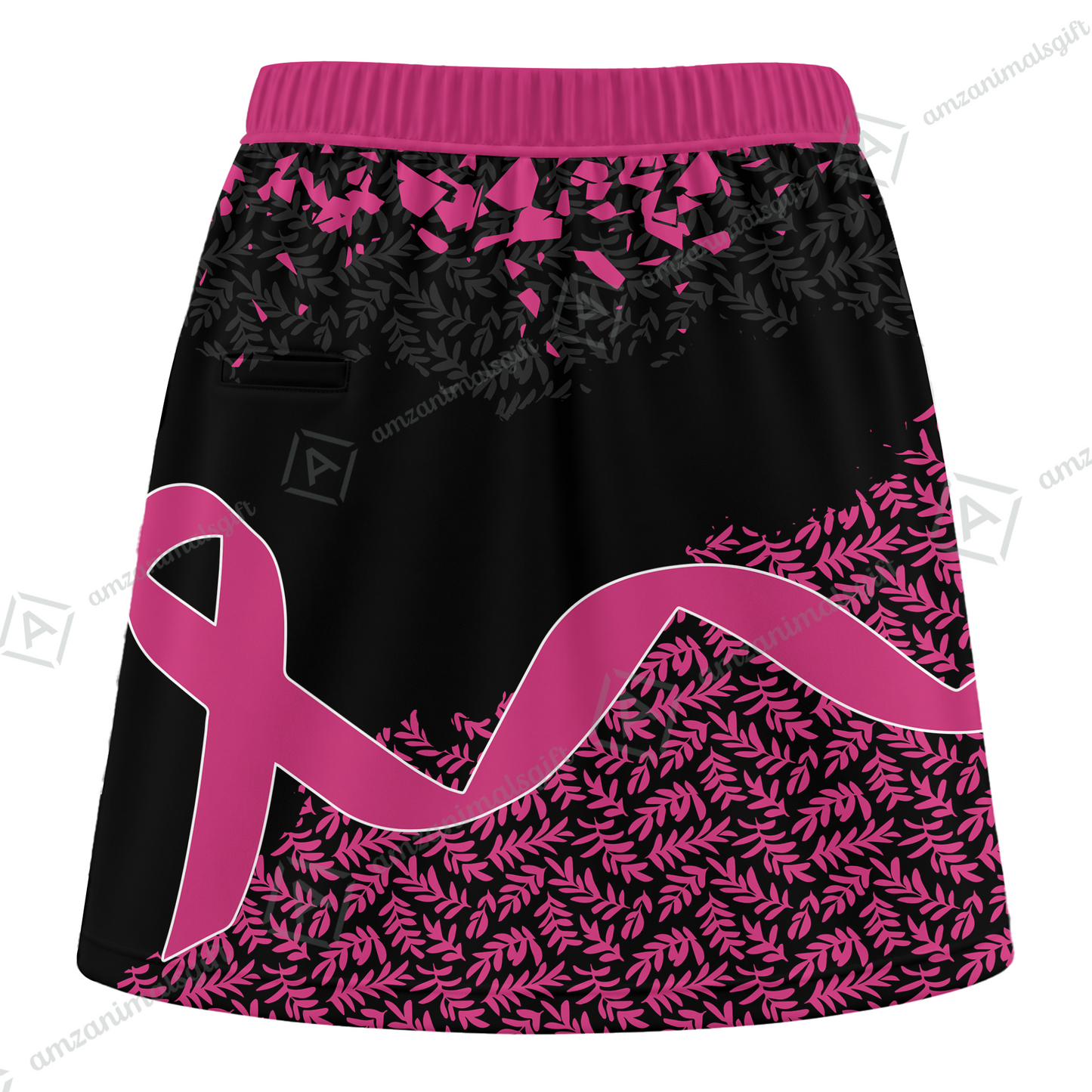 Customized Bowling Trouser Skirts With Shorts Underneath, Bowling Ribbon Strike For Change With Pockets