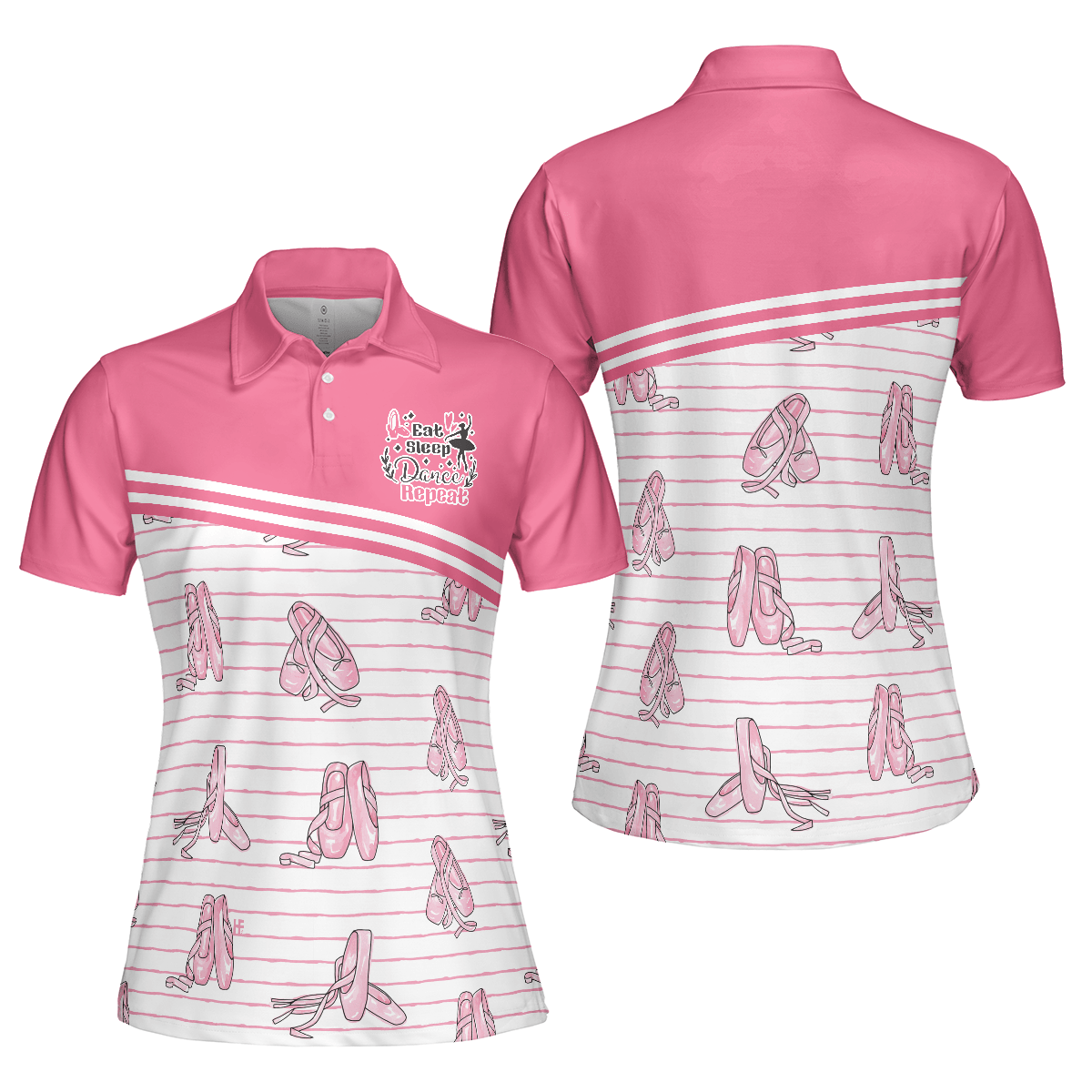 Ballerina Women Polo Shirt, Pink Ballet Polo Shirt Design For Ladies - Gift For Ballet Dancer, Ballerina - Amzanimalsgift