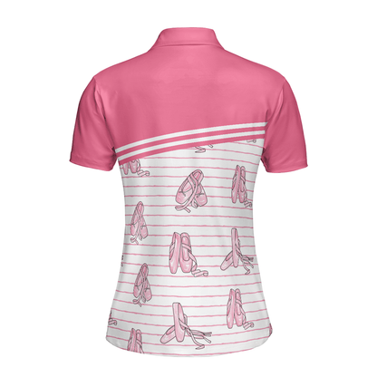 Ballerina Women Polo Shirt, Pink Ballet Polo Shirt Design For Ladies - Gift For Ballet Dancer, Ballerina - Amzanimalsgift