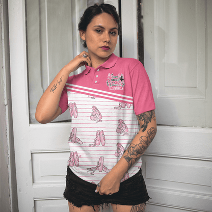 Ballerina Women Polo Shirt, Pink Ballet Polo Shirt Design For Ladies - Gift For Ballet Dancer, Ballerina - Amzanimalsgift