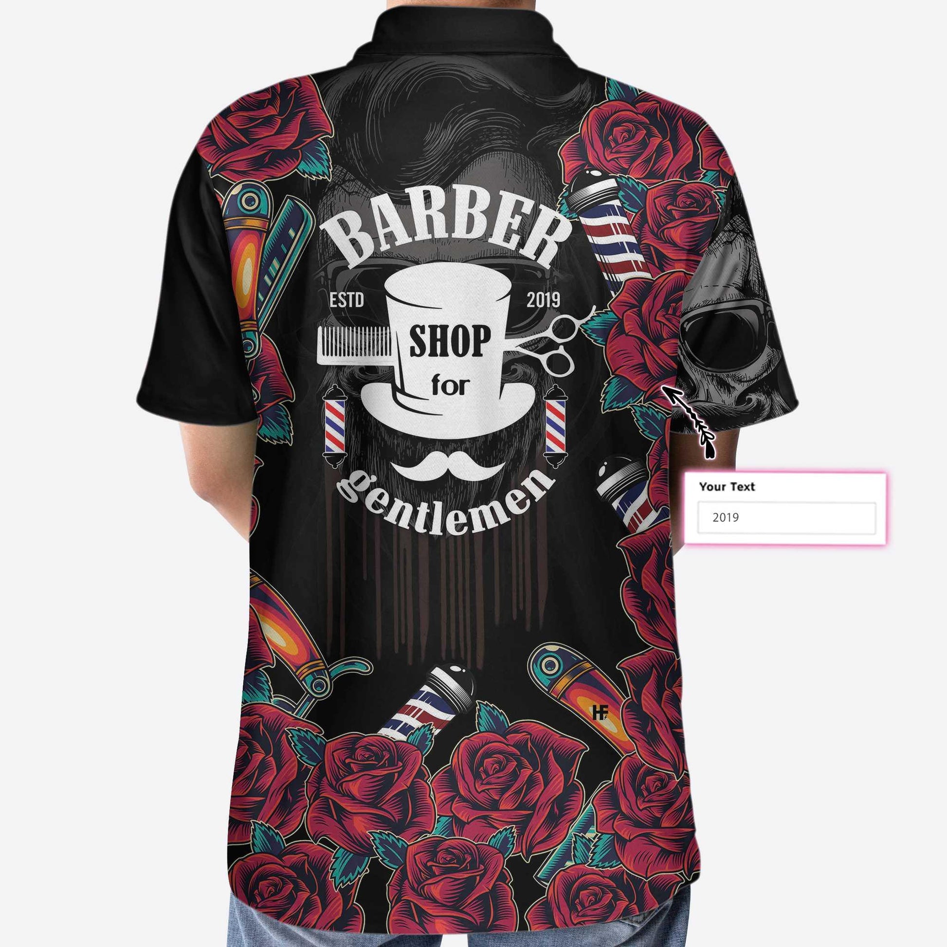 Barber Customized Men Polo Shirt, Barber Shop For Gentleman, Skull Barber Polo Shirt - Best Gift For Men, Barber - Amzanimalsgift