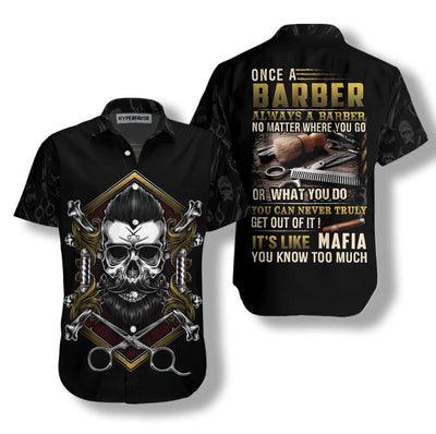 Barber Hawaiian Shirt, Barber Skull Aloha Shirt For Men - Perfect Gift For Barber, Husband, Boyfriend, Friend, Family - Amzanimalsgift