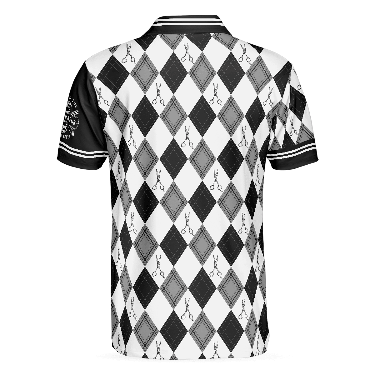Barber Men Polo Shirt, Zigzag Pattern Polo Shirt, Best Barber Design Shirt For Men - Perfect Gift For Male, Barber, Friends, Family - Amzanimalsgift