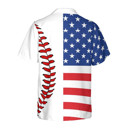 Baseball American Flag Hawaiian Shirt, Baseball Aloha Shirt, American Flag Hawaiian Shirt - Gift For Men Women, Friends, Family - Amzanimalsgift