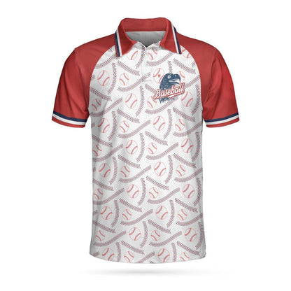 Baseball And Patriot Men Polo Shirt, Wide Shoulder Baseball Pattern Polo Shirt, Best Baseball Shirt For Men, Gift For Baseball Lovers - Amzanimalsgift