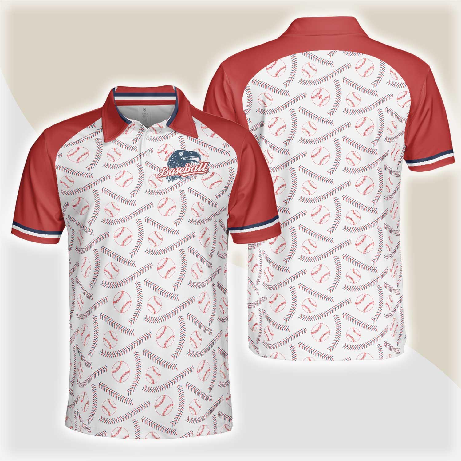 Baseball And Patriot Men Polo Shirt, Wide Waist Baseball Pattern Polo Shirt, Best Baseball Shirt For Men, Gift For Baseball Lovers - Amzanimalsgift