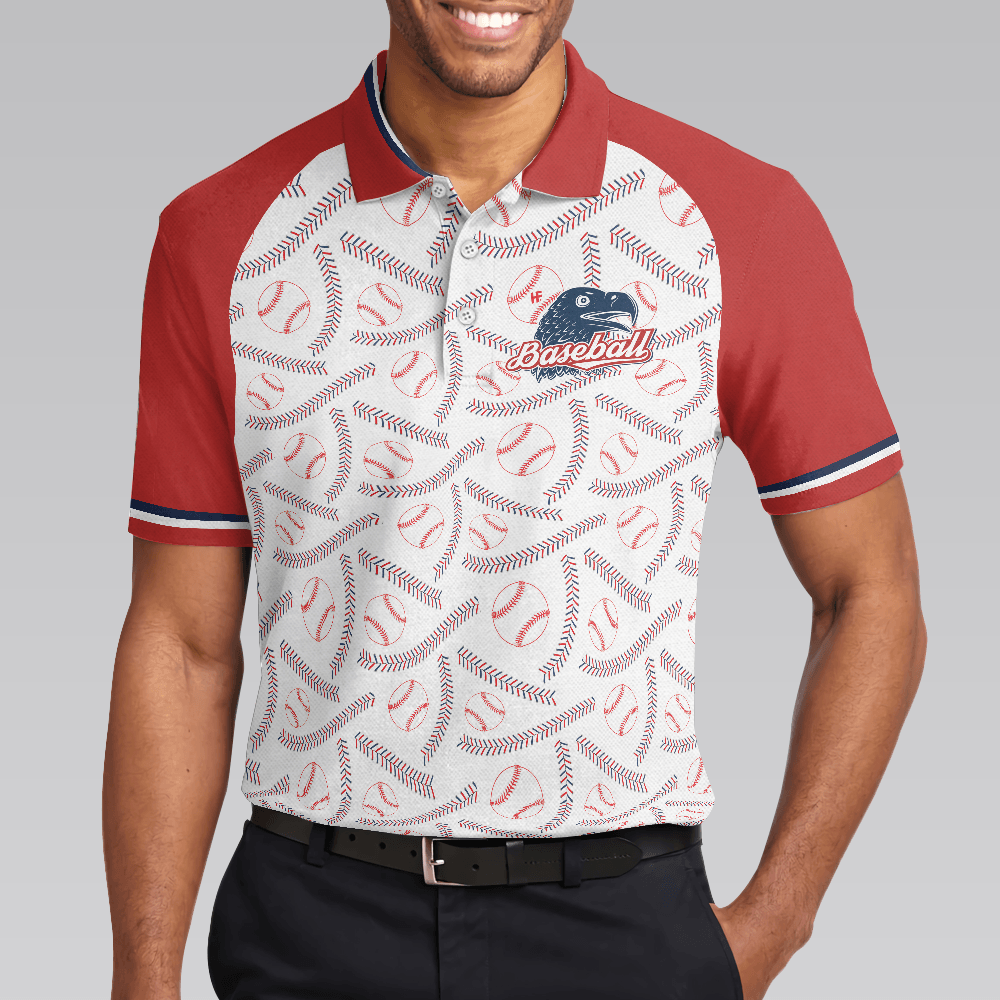 Baseball And Patriot Men Polo Shirt, Wide Waist Baseball Pattern Polo Shirt, Best Baseball Shirt For Men, Gift For Baseball Lovers - Amzanimalsgift