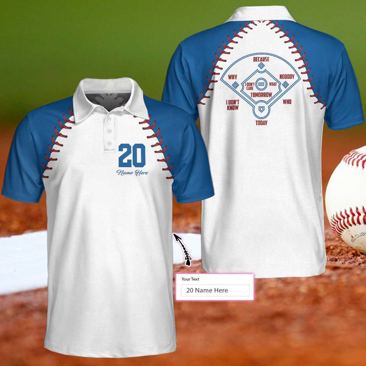 Baseball Customized Name Number Men Polo Shirts, Personalized Baseball Pattern Polo Shirt, Baseball Court Men Polo Shirt - Gift For Men, Baseball Lovers - Amzanimalsgift