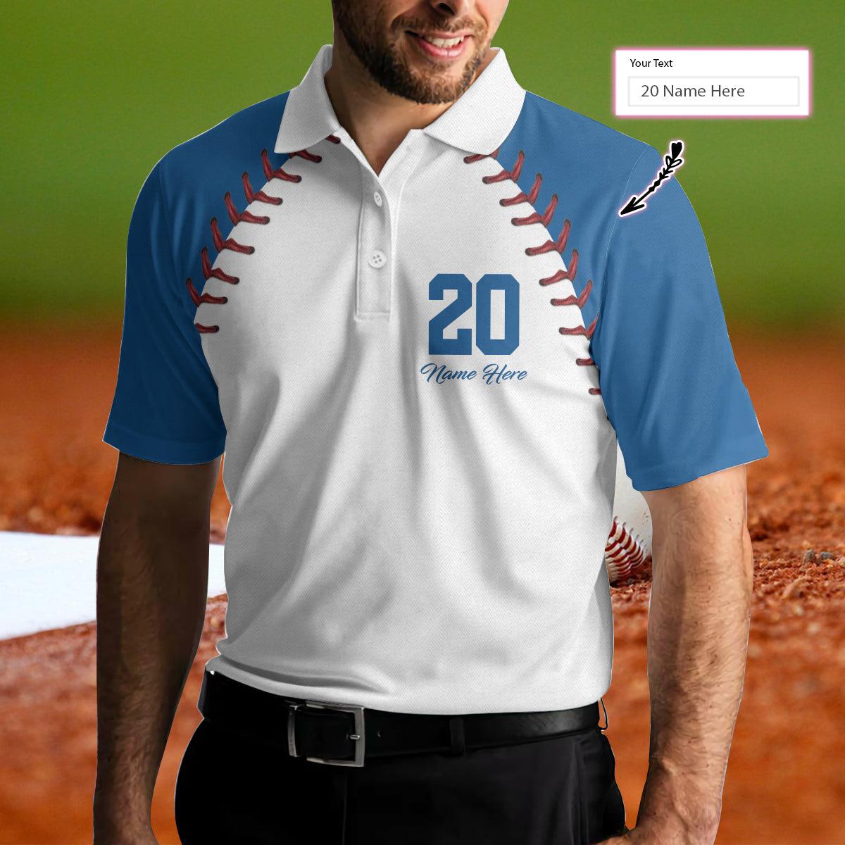 Baseball Customized Name Number Men Polo Shirts, Personalized Baseball Pattern Polo Shirt, Baseball Court Men Polo Shirt - Gift For Men, Baseball Lovers - Amzanimalsgift