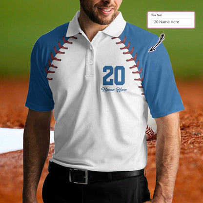 Baseball Customized Name Number Men Polo Shirts, Personalized Baseball Pattern Polo Shirt, Baseball Court Men Polo Shirt - Gift For Men, Baseball Lovers - Amzanimalsgift