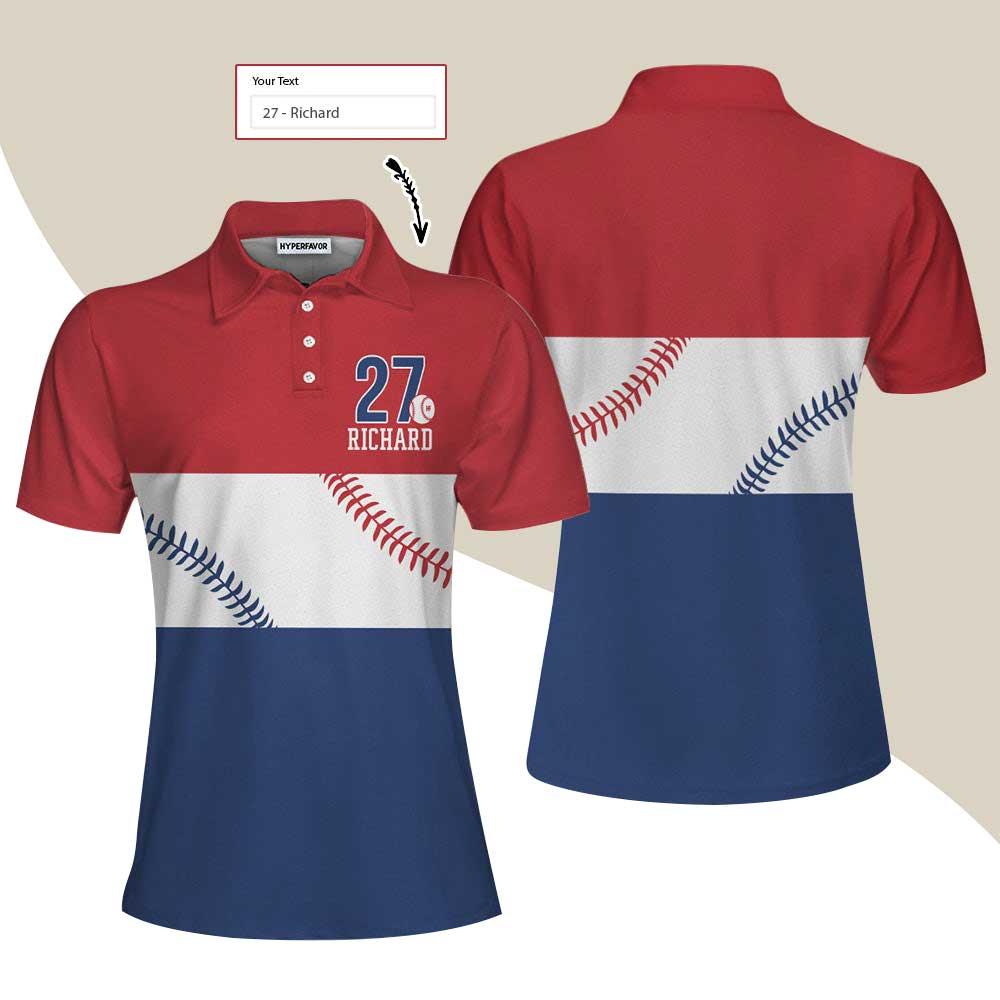 Baseball Customized Name Women Polo Shirt, Best Personalized Gift Idea For Ladies - Best Gift For Baseball Lovers, Baseball Players - Amzanimalsgift