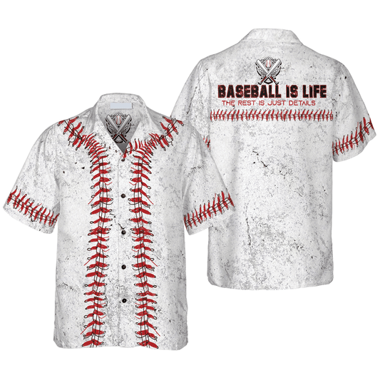 Baseball Hawaiian Shirt, Colorful Summer Aloha Shirt For Men Women, Perfect Gift For Friend, Baseball Lover, Baseball Is Life The Rest Is Just Details - Amzanimalsgift