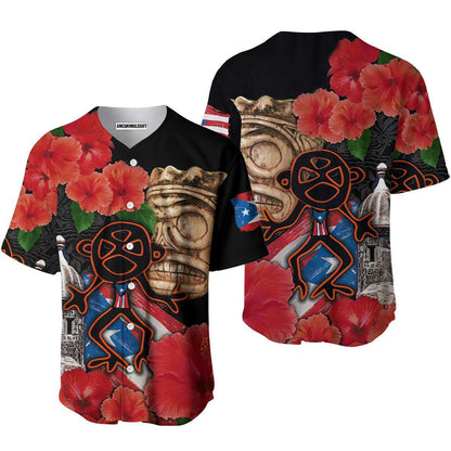 Baseball Jerseys, Puerto Rico Sol Taino With Maga Flower Baseball Jerseys For Men And Women - Perfect Gift For Friend, Family - Amzanimalsgift