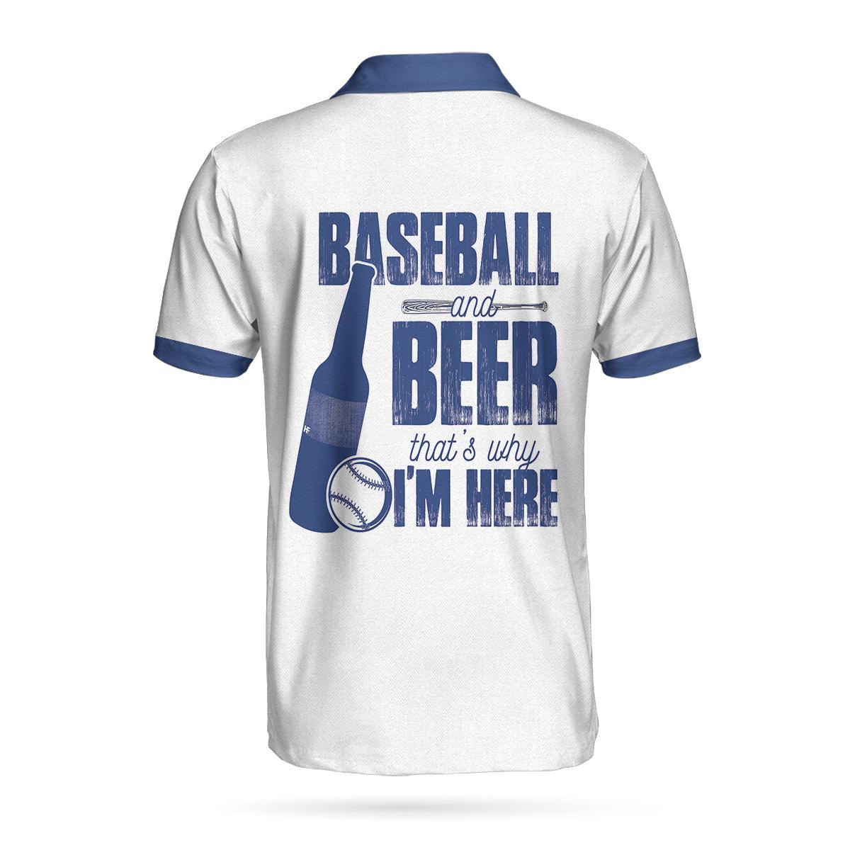 Baseball Men Polo Shirt, Baseball And Beer That's Why I'm Here Shirt For Men, Home Run Polo Shirt - Gift For Baseball Lovers, Beer Lovers - Amzanimalsgift