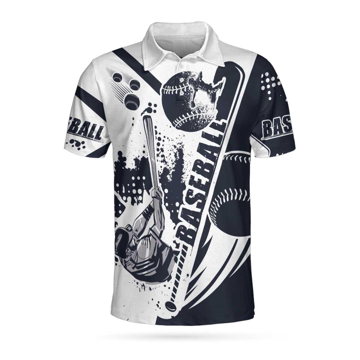 Baseball Men Polo Shirt, Baseball Lover Hit Hard Run Fast Turn Left, Wet Paint Baseball Polo Shirt, Best Baseball Shirt For Men, Gift For Baseball Lovers - Amzanimalsgift