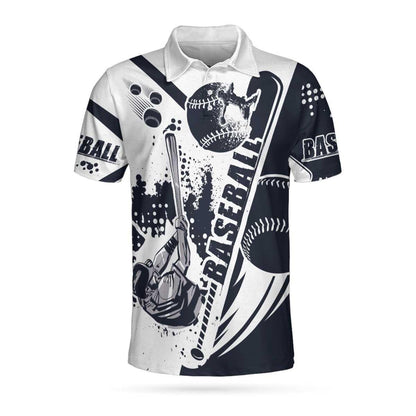 Baseball Men Polo Shirt, Baseball Lover Hit Hard Run Fast Turn Left, Wet Paint Baseball Polo Shirt, Best Baseball Shirt For Men, Gift For Baseball Lovers - Amzanimalsgift