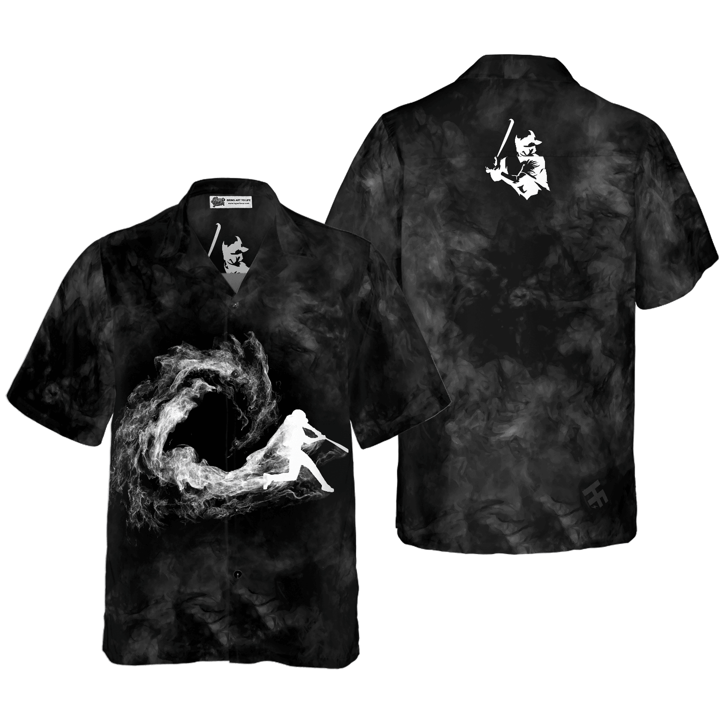 Baseball Player On Smoke Background Hawaiian Shirt, Colorful Summer Aloha Shirt For Men Women, Perfect Gift For Friend, Husband, Wife, Baseball Lovers - Amzanimalsgift