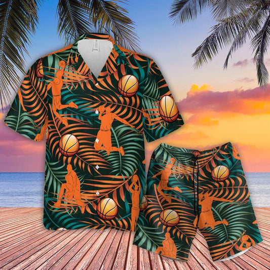 Basketball Aloha Hawaiian Shirts For Summer, Tropical Hawaiian Shirt For Mens Son Boyfriend Clothes, Gift For Friend, Family, Basketball Lovers - Amzanimalsgift