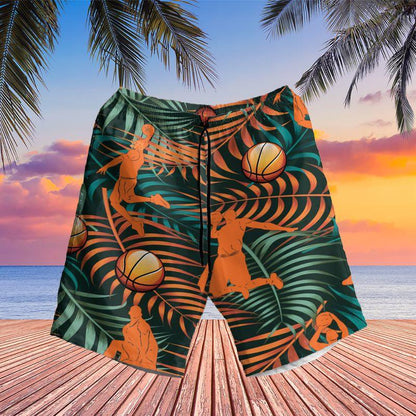 Basketball Aloha Hawaiian Shirts For Summer, Tropical Hawaiian Shirt For Mens Son Boyfriend Clothes, Gift For Friend, Family, Basketball Lovers - Amzanimalsgift