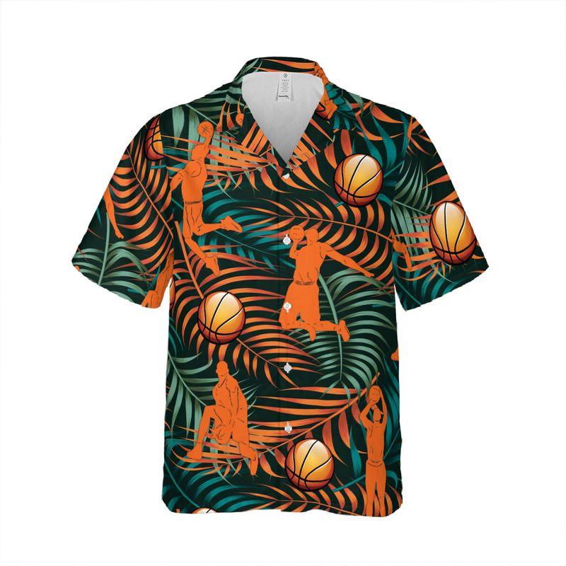 Basketball Aloha Hawaiian Shirts For Summer, Tropical Hawaiian Shirt For Mens Son Boyfriend Clothes, Gift For Friend, Family, Basketball Lovers - Amzanimalsgift