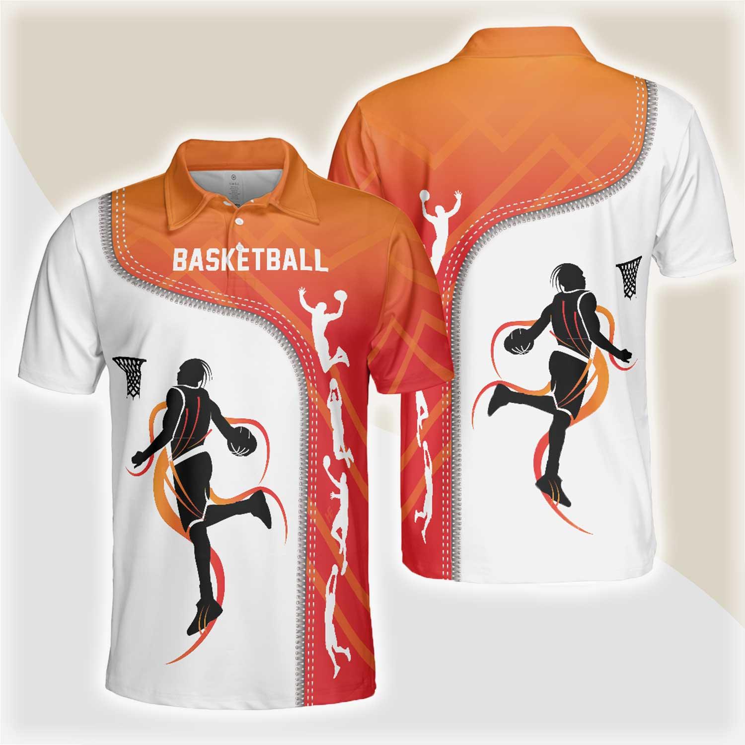 Basketball Men Polo Shirt, Basketball Is Life, White Basketball Themed Shirt For Adults - Gift For Men, Basketball Lovers, Basketball Players - Amzanimalsgift