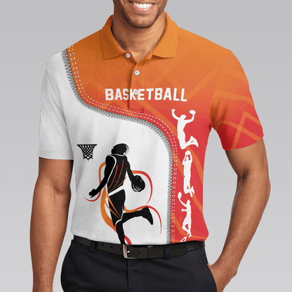 Basketball Men Polo Shirt, Basketball Is Life, White Basketball Themed Shirt For Adults - Gift For Men, Basketball Lovers, Basketball Players - Amzanimalsgift
