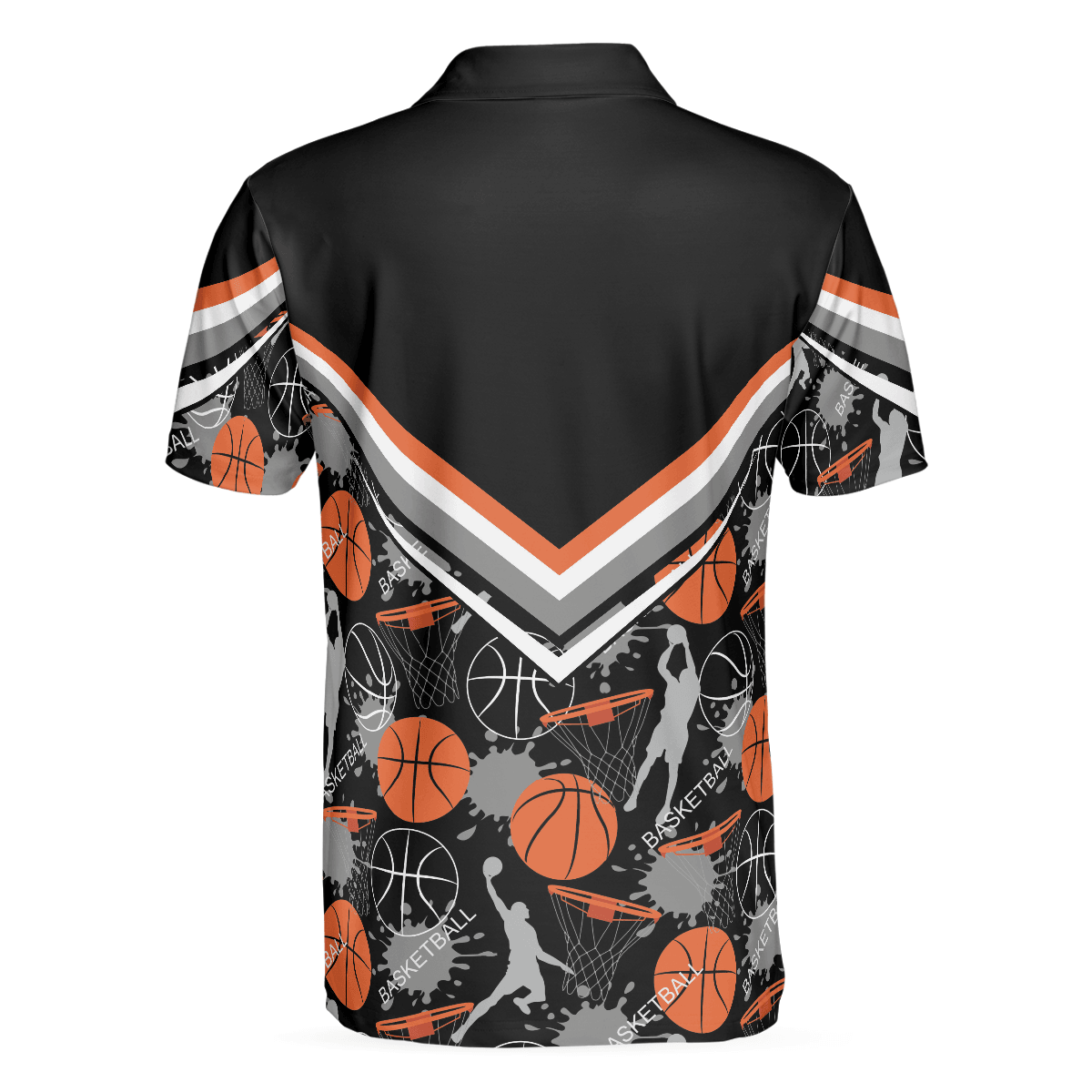 Basketball Men Polo Shirt, Basketball Pattern Polo Shirt, Black Basketball Polo Style Shirt - Gift For Basketball Lovers, Basketball Gift - Amzanimalsgift