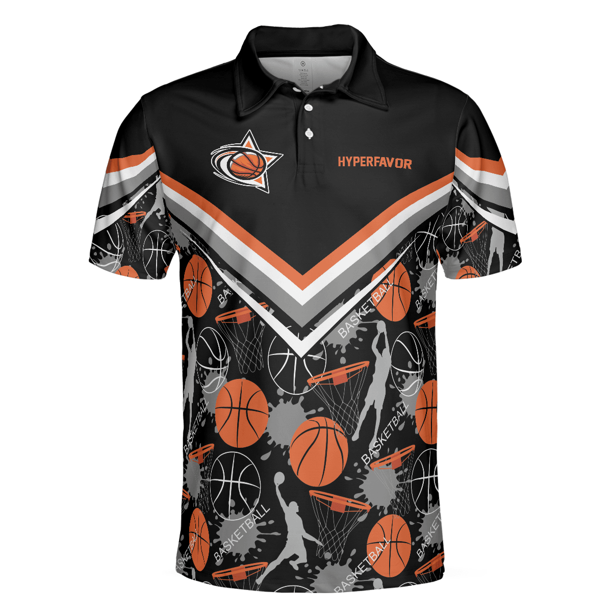 Basketball Men Polo Shirt, Basketball Pattern Polo Shirt, Black Basketball Polo Style Shirt - Gift For Basketball Lovers, Basketball Gift - Amzanimalsgift