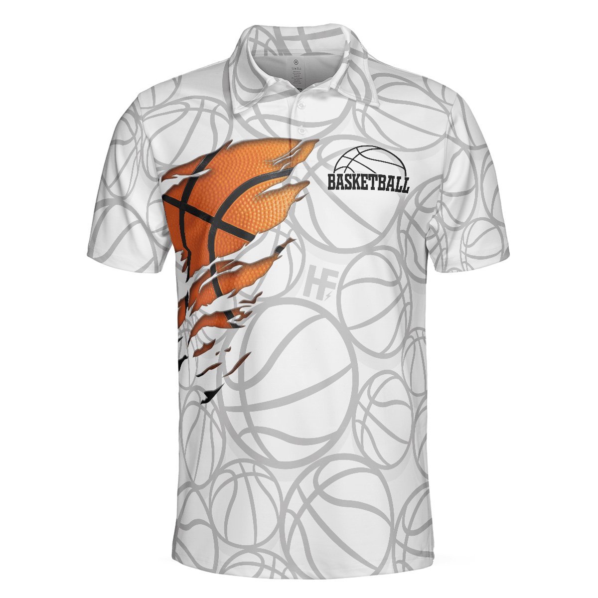 Basketball Men Polo Shirt, Basketball Player Polo Shirt, White Basketball Pattern Polo Shirt Design For Men, Basketball Players, Basketball Lovers - Amzanimalsgift