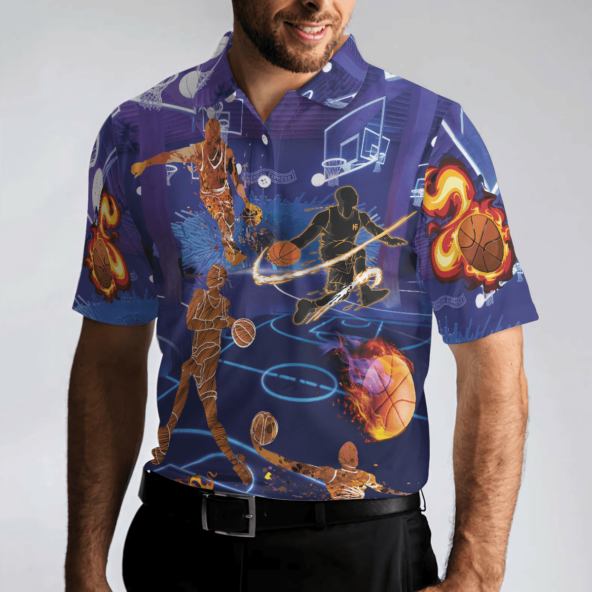 Basketball Men Polo Shirt, It's In My DNA, Blue Basketball Shirt Design, Basketball Team Polo Shirt - Gift For Men, Basketball Lovers - Amzanimalsgift