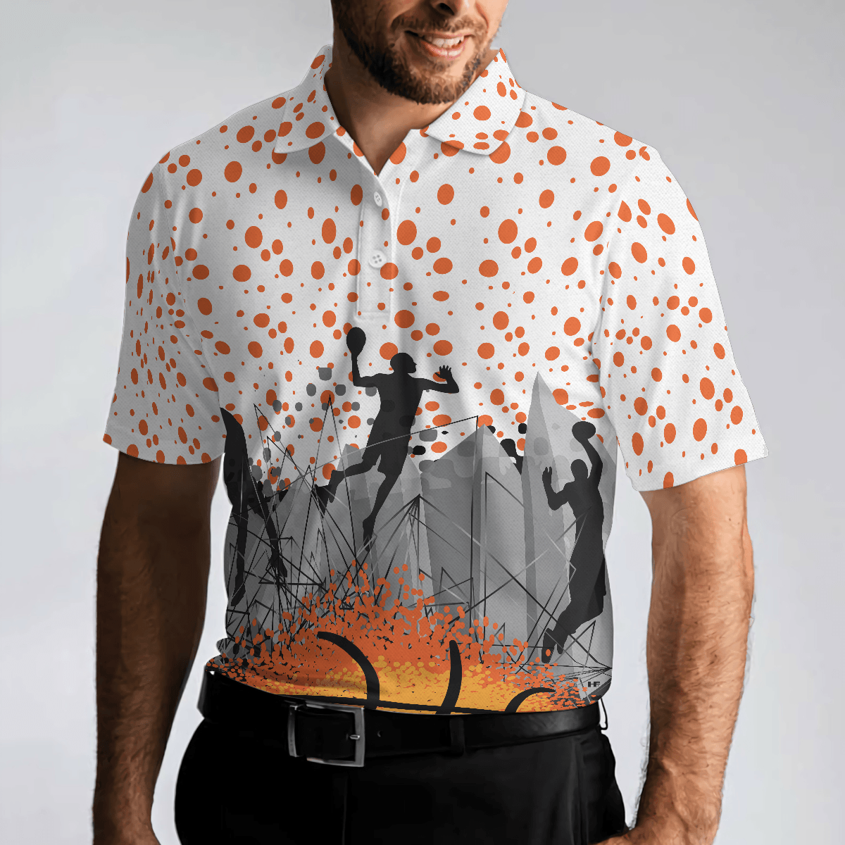 Basketball Men Polo Shirt, Sporty Pattern Polo Shirt, Best Basketball Themed Polo Style Shirt For Adults - Gift Idea For Men, Basketball Lovers - Amzanimalsgift