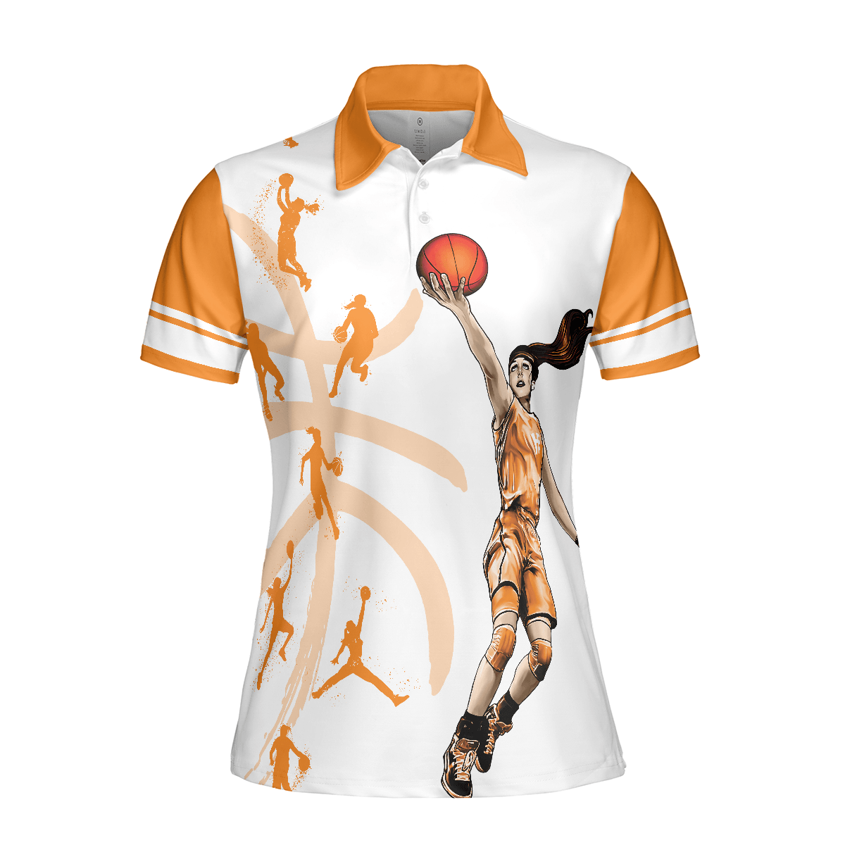 Basketball Women Polo Shirt, Anything Worth Doing Is Worth Doing With Passion Basketball White And Orange Women Polo Shirts, Gift For Ladies - Amzanimalsgift