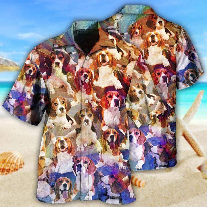 Beagle Aloha Hawaii Shirt - Dog Ball Tropical Floral Hawaiian Shirt For Summer - Perfect Gift For Dog Lovers, Friend, Family - Amzanimalsgift