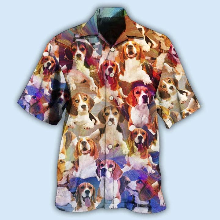 Beagle Aloha Hawaii Shirt - Dog Ball Tropical Floral Hawaiian Shirt For Summer - Perfect Gift For Dog Lovers, Friend, Family - Amzanimalsgift