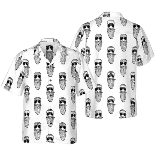 Beard Seamless Pattern Hawaiian Shirt, Funny Aloha Shirt - Perfect Gift For Beach Lovers, Friends, Husband, Boyfriend, Family, Summer Lovers - Amzanimalsgift
