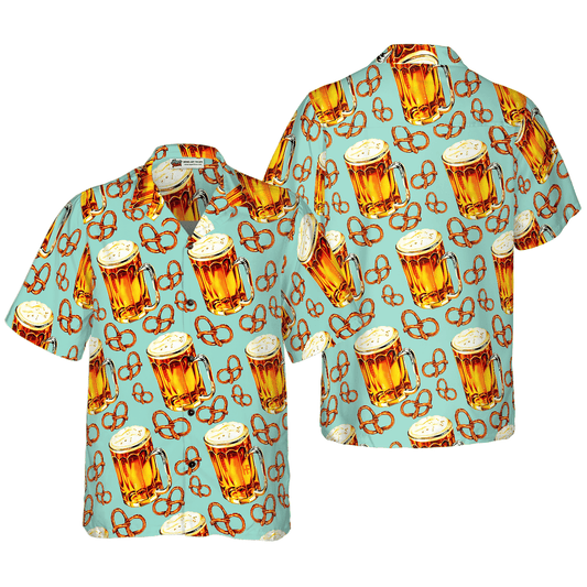 Beer & Pretzel Hawaiian Shirt For Summer, Colorful Shirt For Men Women, Perfect Gift For Friend, Team, Family, Beer Pretzel Lovers - Amzanimalsgift