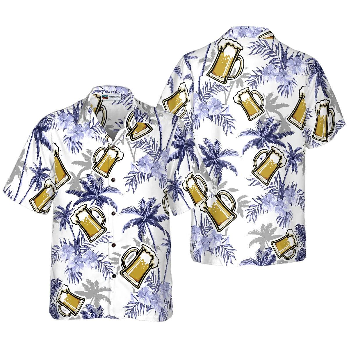 Beer Coconut Tree Seamless Hawaiian Shirt, Coconut Tree Aloha Shirt - Perfect Gift For Men Women, Beach Lovers, Friends, Family, Summer Lovers - Amzanimalsgift