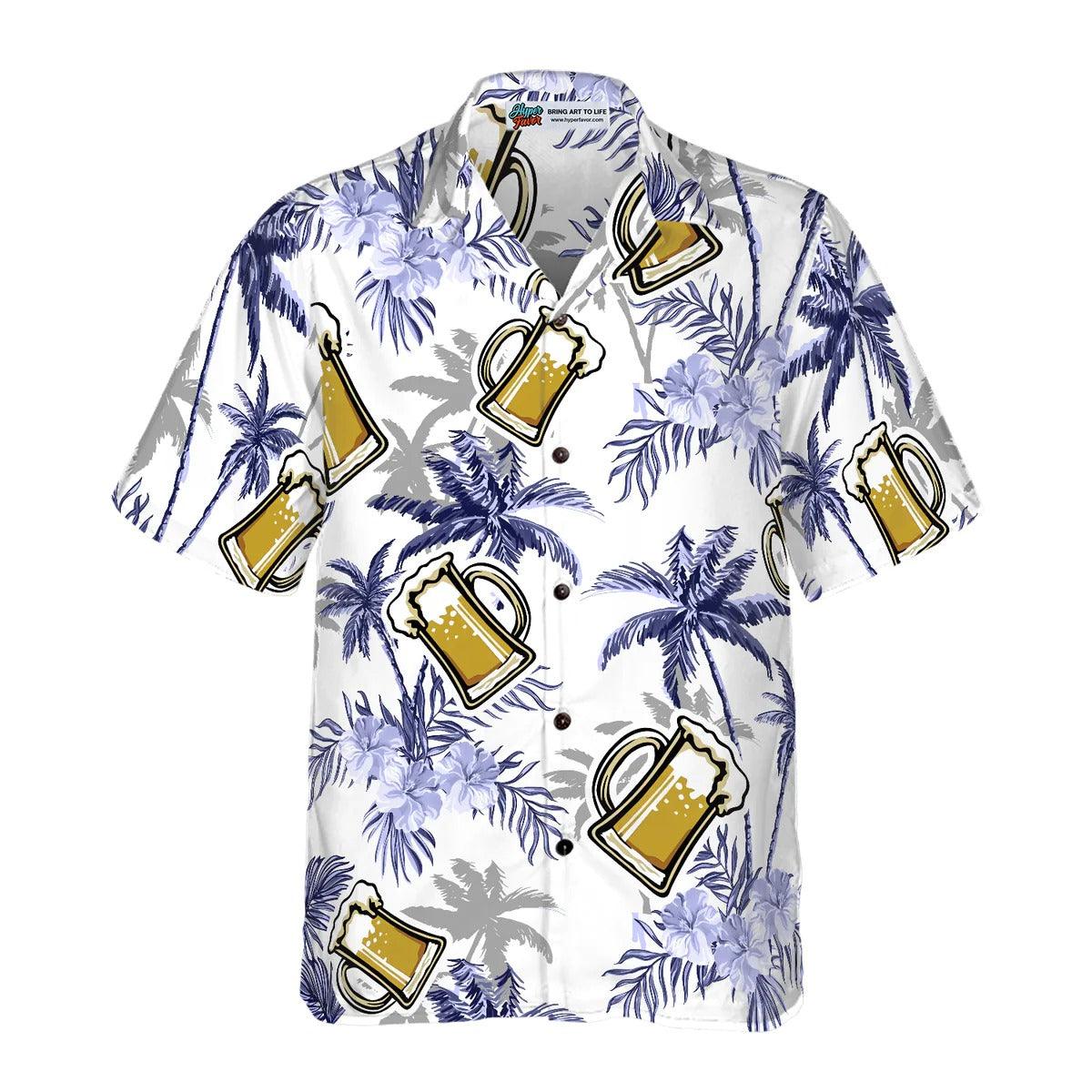 Beer Coconut Tree Seamless Hawaiian Shirt, Coconut Tree Aloha Shirt - Perfect Gift For Men Women, Beach Lovers, Friends, Family, Summer Lovers - Amzanimalsgift