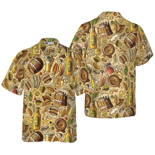 Beer Fest Seamless Pattern Hawaiian Shirt, Beer Hawaiian Shirt, Colorful Aloha Shirt For Men Women, Perfect Gift For Husband, Wife, Friend, Family - Amzanimalsgift
