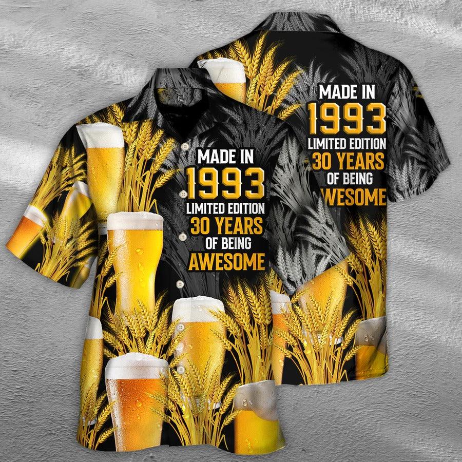 Beer Hawaiian Shirt, Beer 30 Years, Drinking Beer Made In 1993 Aloha Shirt For Men And Women - Perfect Gift For Beer Lovers - Amzanimalsgift