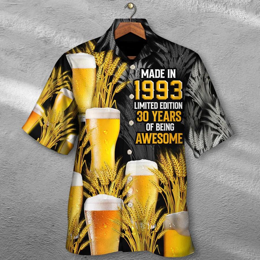 Beer Hawaiian Shirt, Beer 30 Years, Drinking Beer Made In 1993 Aloha Shirt For Men And Women - Perfect Gift For Beer Lovers - Amzanimalsgift