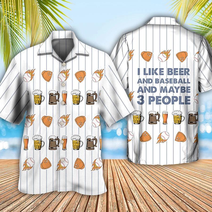 Beer Hawaiian Shirt, Beer And Baseball, I Like Beer And Baseball Aloha Shirt For Men And Women - Perfect Gift For Beer Lovers, Summer, Baseball Lovers - Amzanimalsgift